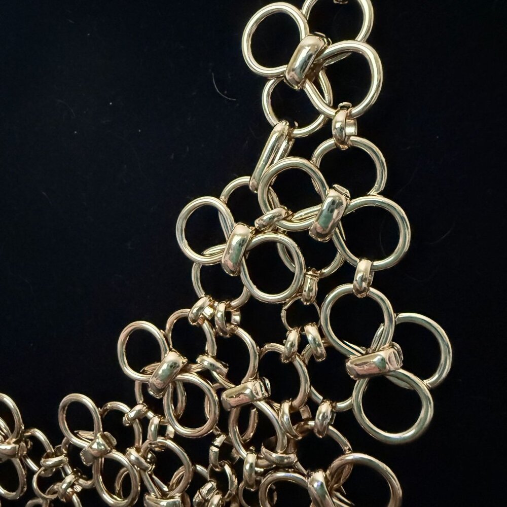 NWOT Banana Republic Multi Circle Statement Necklace Gold Tone Adjustable - Picture 11 of 12